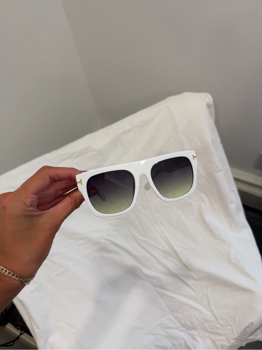 White Sunglasses with Gradient Lenses